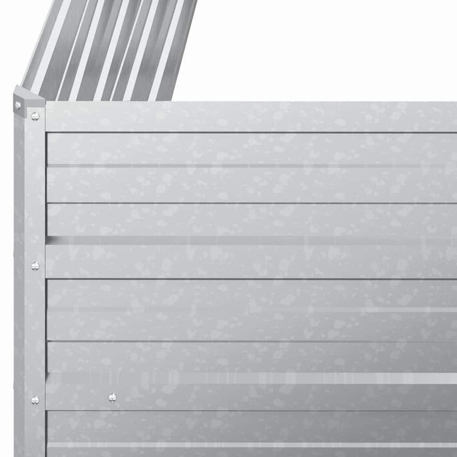 Garden Raised Bed 100x100x77 cm Galvanized Steel Silver