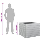 Garden Raised Bed 100x100x77 cm Galvanized Steel Silver