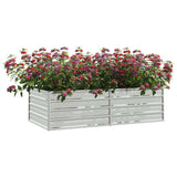 Garden Raised Bed 160x80x45 cm Galvanized Steel Silver - Side View