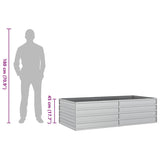Garden Raised Bed 160x80x45 cm Galvanized Steel Silver - Low Angle