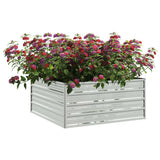 Garden Raised Bed 100x100x45 cm Galvanized Steel Silver