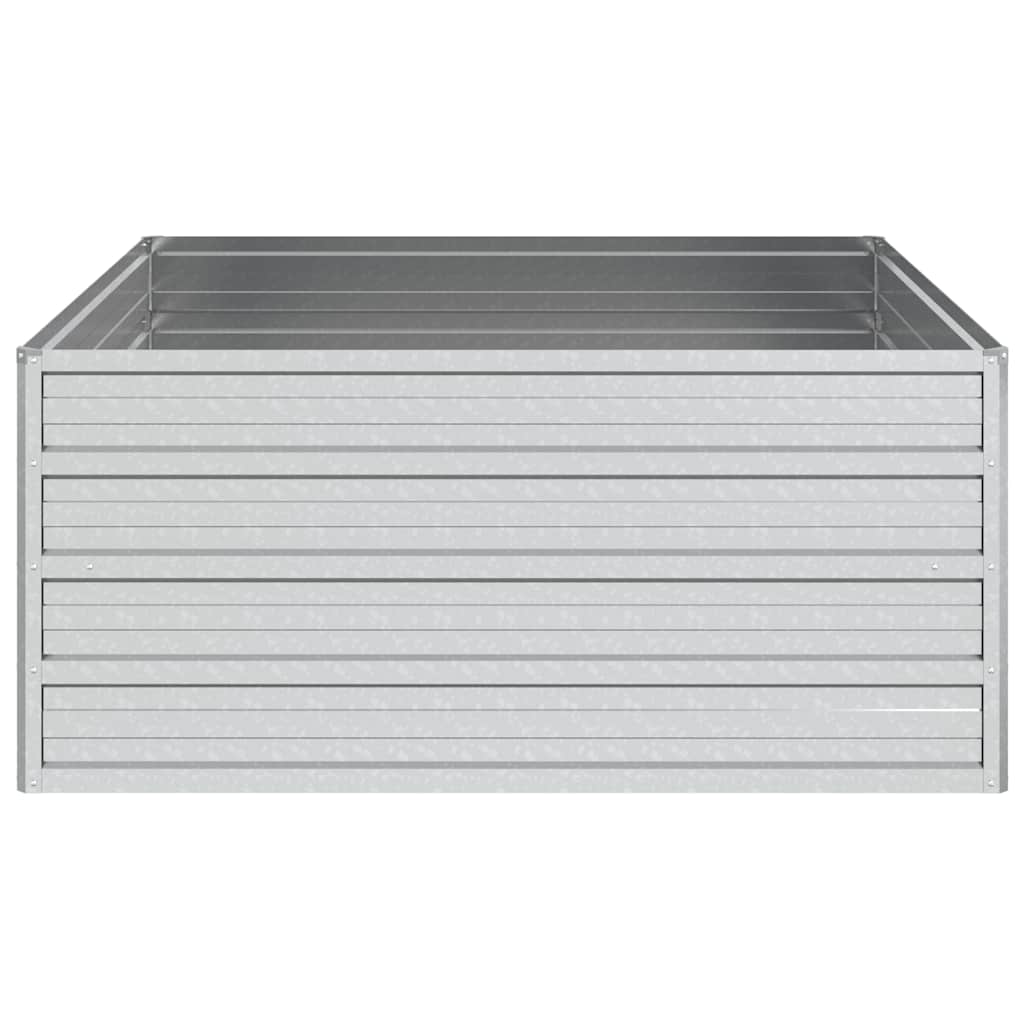 Garden Raised Bed 100x100x45 cm Galvanized Steel Silver