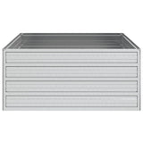 Garden Raised Bed 100x100x45 cm Galvanized Steel Silver - Top-Down View
