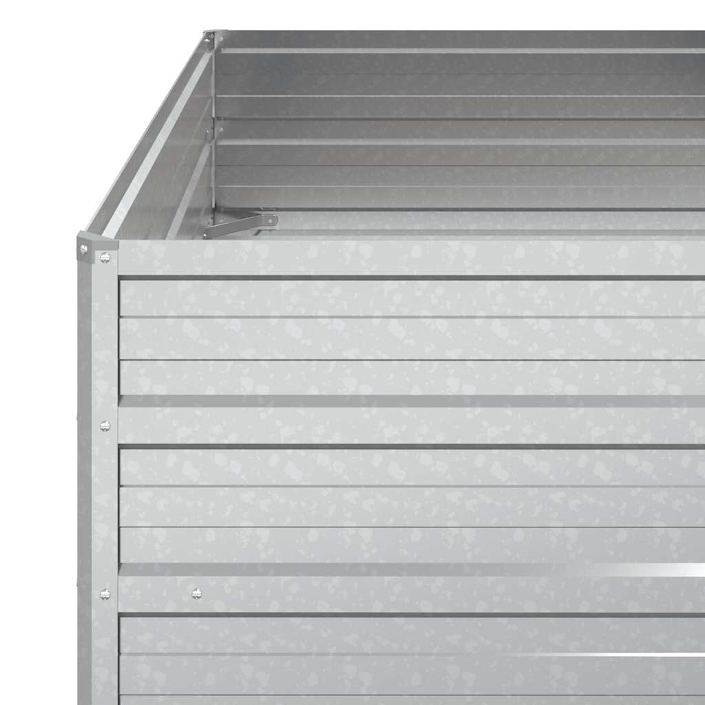 Garden Raised Bed 100x100x45 cm Galvanized Steel Silver