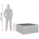 Garden Raised Bed 100x100x45 cm Galvanized Steel Silver - Low Angle