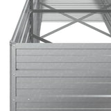 Garden Raised Bed 240x80x77 cm Galvanized Steel Silver - Rear View