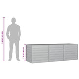 Garden Raised Bed 240x80x77 cm Galvanized Steel Silver - Low Angle