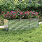 Garden Raised Bed 240x80x77 cm Galvanized Steel Silver