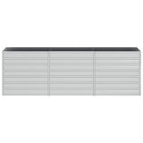 Garden Raised Bed 240x40x77 cm Galvanized Steel Silver