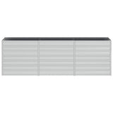 Garden Raised Bed 240x40x77 cm Galvanized Steel Silver - Top-Down View