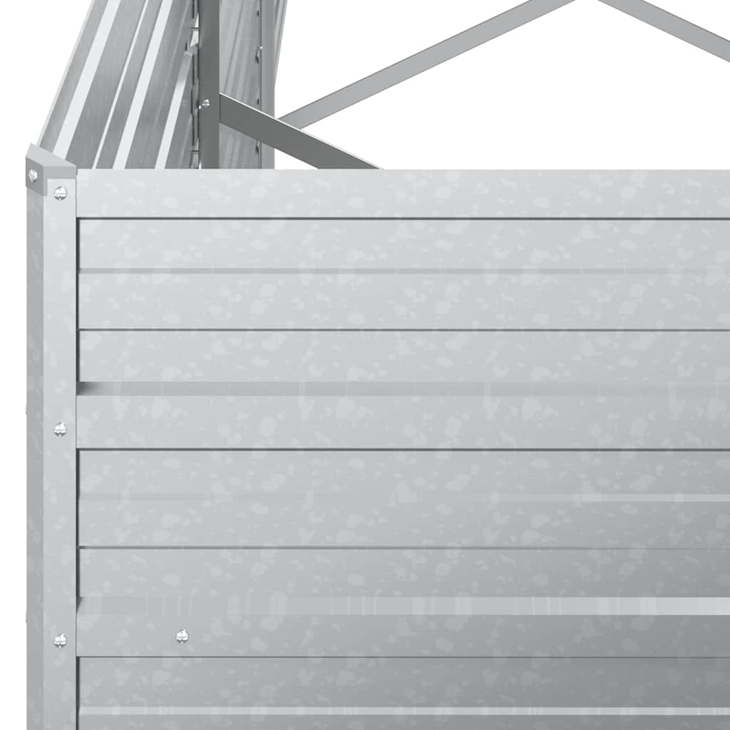 Garden Raised Bed 240x40x77 cm Galvanized Steel Silver