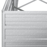 Garden Raised Bed 240x80x45 cm Galvanized Steel Silver - Rear View