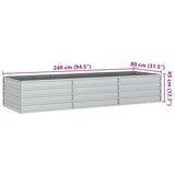 Garden Raised Bed 240x80x45 cm Galvanized Steel Silver - Close-Up Angle