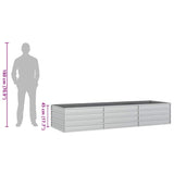 Garden Raised Bed 240x80x45 cm Galvanized Steel Silver - Low Angle