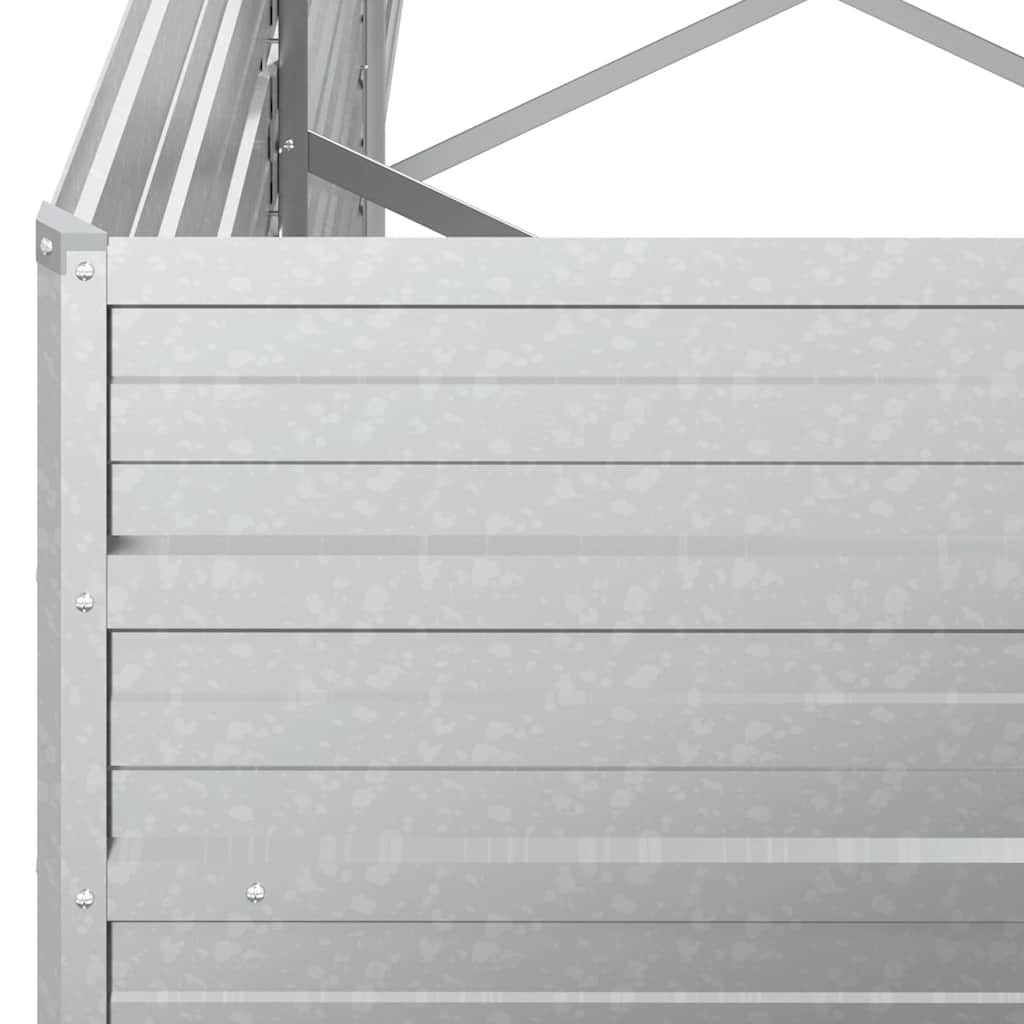 Garden Raised Bed 240x40x45 cm Galvanized Steel Silver
