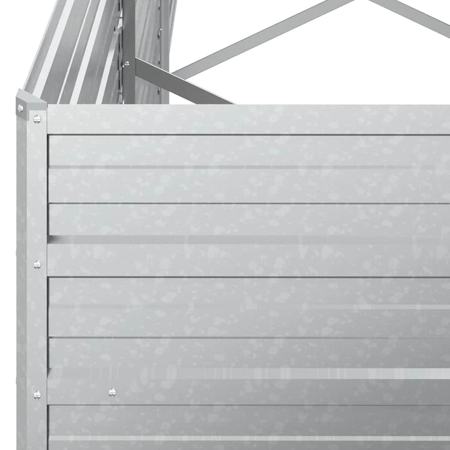 Garden Raised Bed 240x40x45 cm Galvanized Steel Silver
