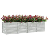 Garden Raised Bed 320x80x77 cm Galvanized Steel Silver - Side View