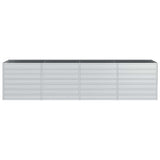 Garden Raised Bed 320x80x77 cm Galvanized Steel Silver