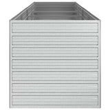 Garden Raised Bed 320x80x77 cm Galvanized Steel Silver - 45-Degree Angle