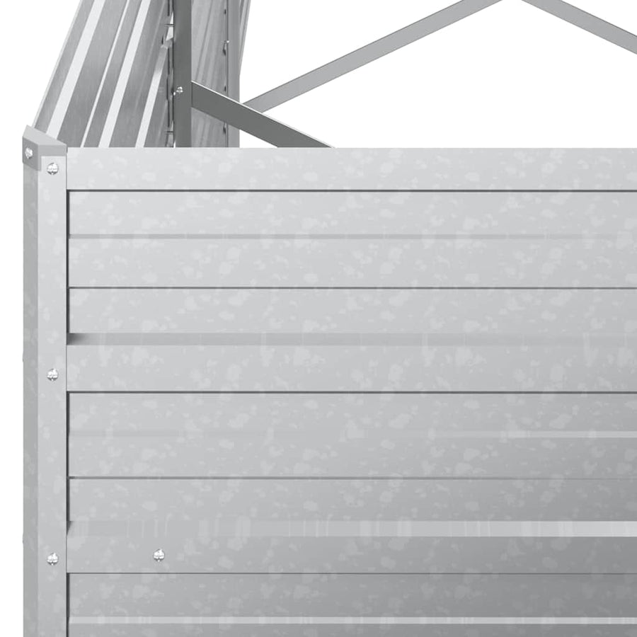 Garden Raised Bed 320x80x77 cm Galvanized Steel Silver