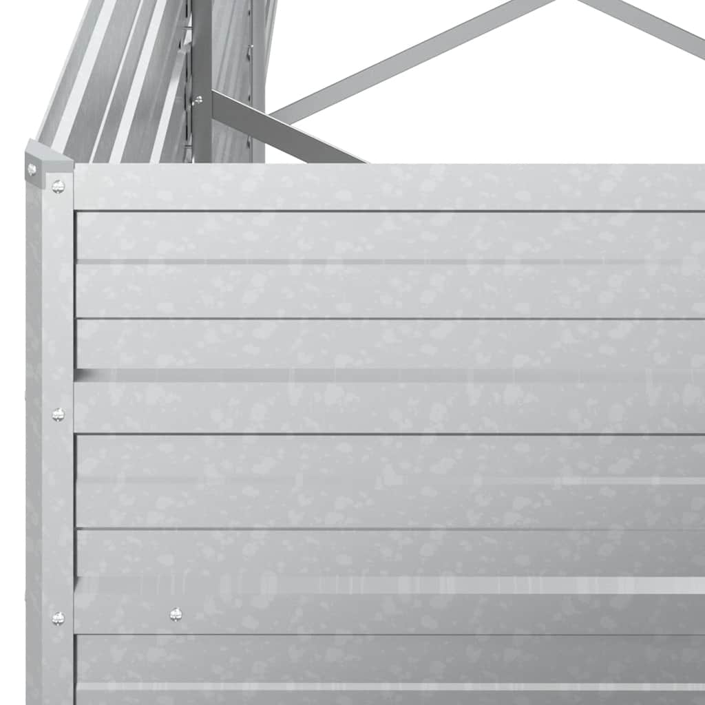 Garden Raised Bed 320x40x77 cm Galvanized Steel Silver