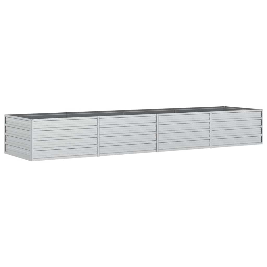 Garden Raised Bed 320x80x45 cm Galvanized Steel Silver