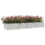 Garden Raised Bed 320x80x45 cm Galvanized Steel Silver - Side View