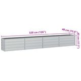 Garden Raised Bed 320x40x45 cm Galvanized Steel Silver - Close-Up Angle