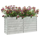 Garden Raised Bed 160x40x77 cm Galvanized Steel Silver - Side View