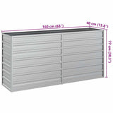 Garden Raised Bed 160x40x77 cm Galvanized Steel Silver - Close-Up Angle