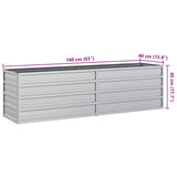 Garden Raised Bed 160x40x45 cm Galvanized Steel Silver