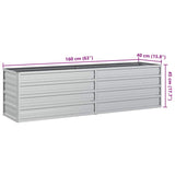 Garden Raised Bed 160x40x45 cm Galvanized Steel Silver - Close-Up Angle