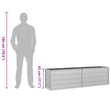 Garden Raised Bed 160x40x45 cm Galvanized Steel Silver - Low Angle