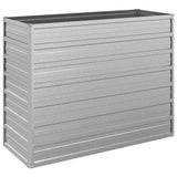 Garden Raised Bed 100x40x77 cm Galvanized Steel Silver - Front View
