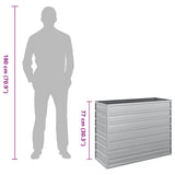 Garden Raised Bed 100x40x77 cm Galvanized Steel Silver - Low Angle
