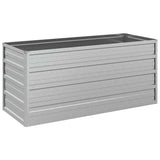 Garden Raised Bed 100x40x45 cm Galvanized Steel Silver - Front View