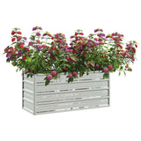 Garden Raised Bed 100x40x45 cm Galvanized Steel Silver - Side View