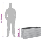 Garden Raised Bed 100x40x45 cm Galvanized Steel Silver - Low Angle