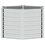 Garden Raised Bed 129x77 cm Galvanized Steel Silver - Front View