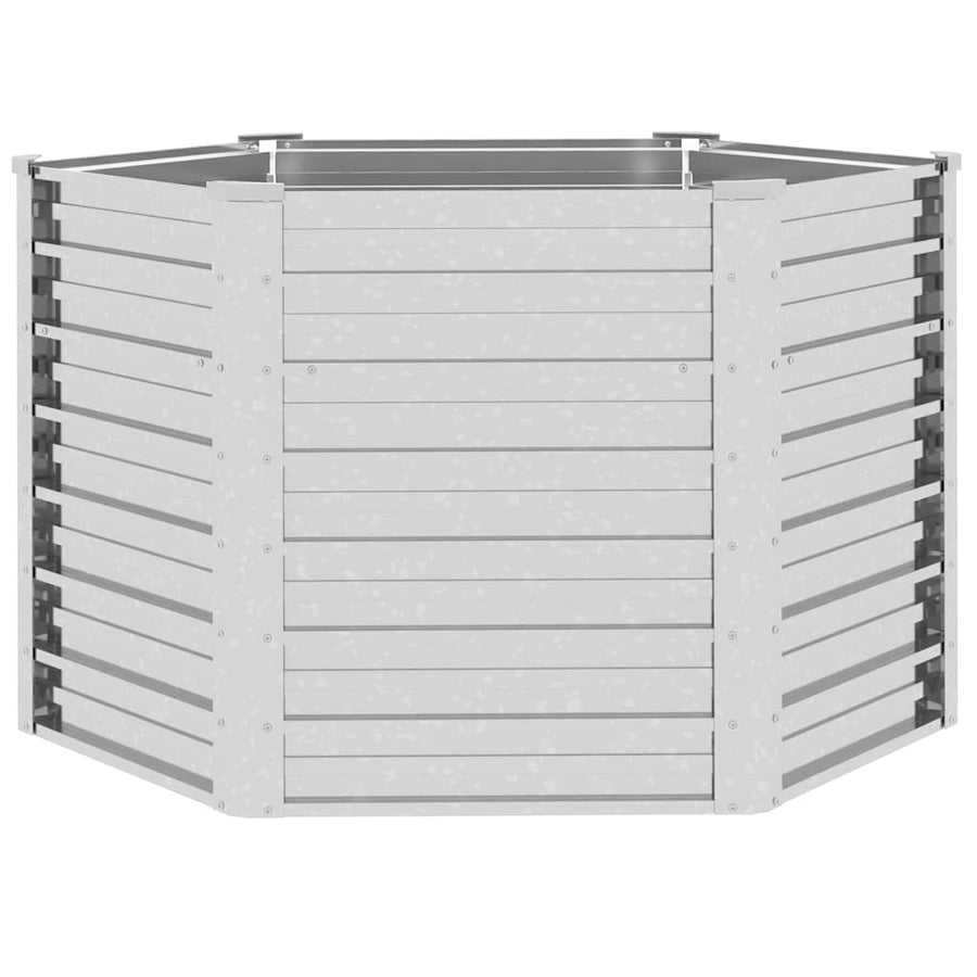 Garden Raised Bed 129x77 cm Galvanized Steel Silver