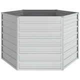 Garden Raised Bed 129x77 cm Galvanized Steel Silver - Top-Down View