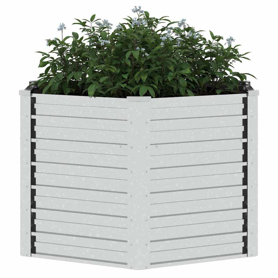 Garden Raised Bed 129x77 cm Galvanized Steel Silver
