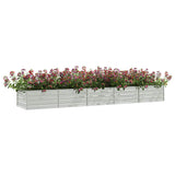 Garden Raised Bed 400x80x45 cm Galvanized Steel Silver - Side View