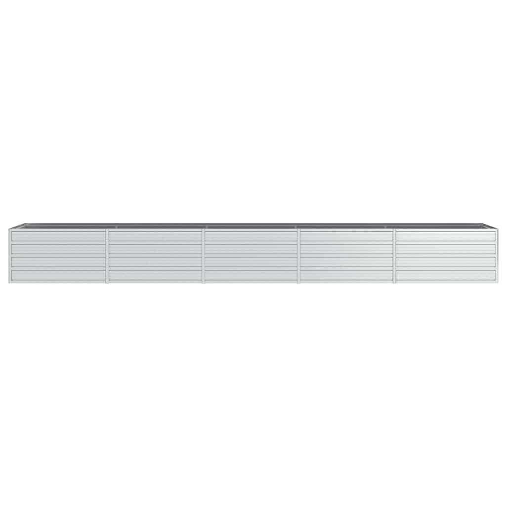 Garden Raised Bed 400x80x45 cm Galvanized Steel Silver