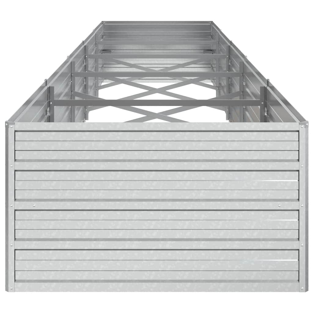 Garden Raised Bed 400x80x45 cm Galvanized Steel Silver
