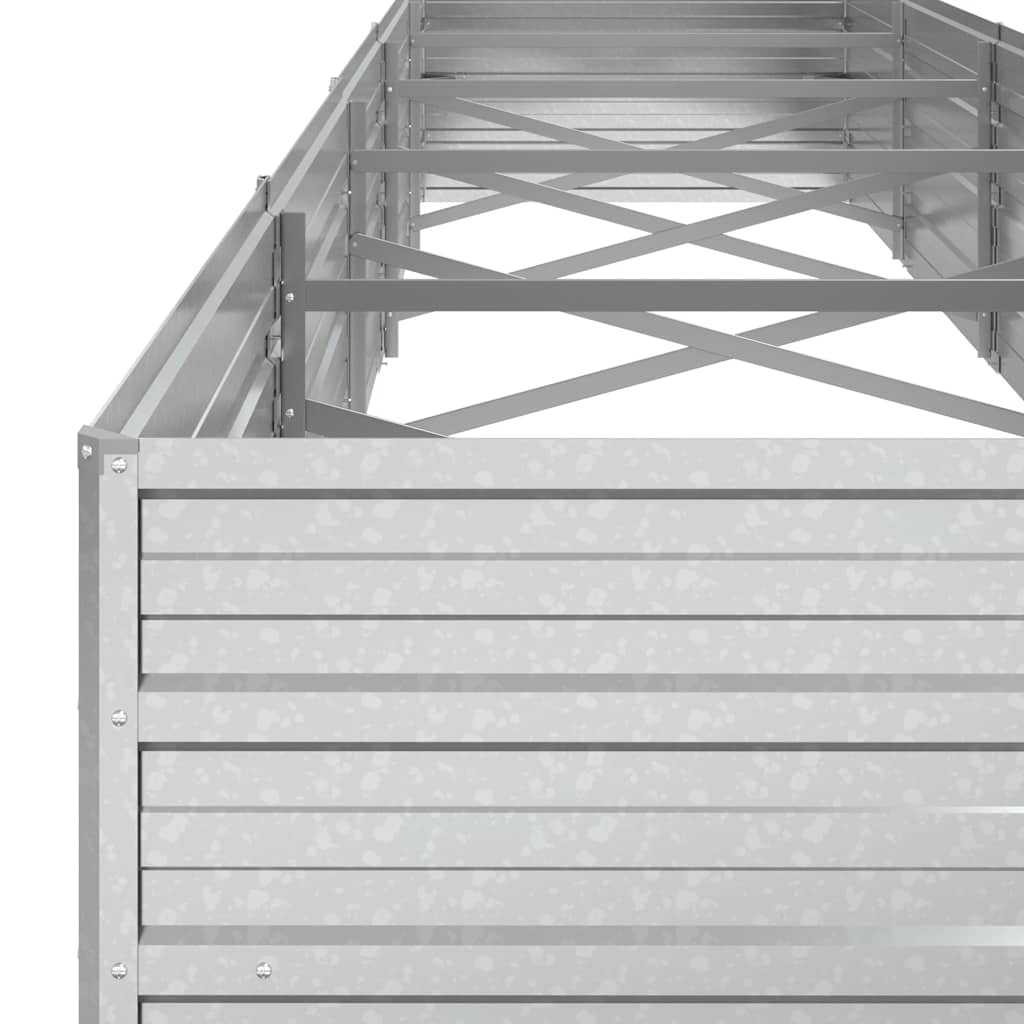 Garden Raised Bed 400x80x45 cm Galvanized Steel Silver