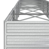 Garden Raised Bed 400x80x45 cm Galvanized Steel Silver - Rear View