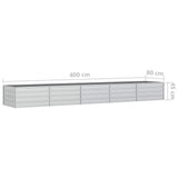 Garden Raised Bed 400x80x45 cm Galvanized Steel Silver