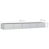 Garden Raised Bed 400x80x45 cm Galvanized Steel Silver - Close-Up Angle