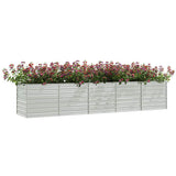 Garden Raised Bed 400x80x77 cm Galvanized Steel Silver - Side View